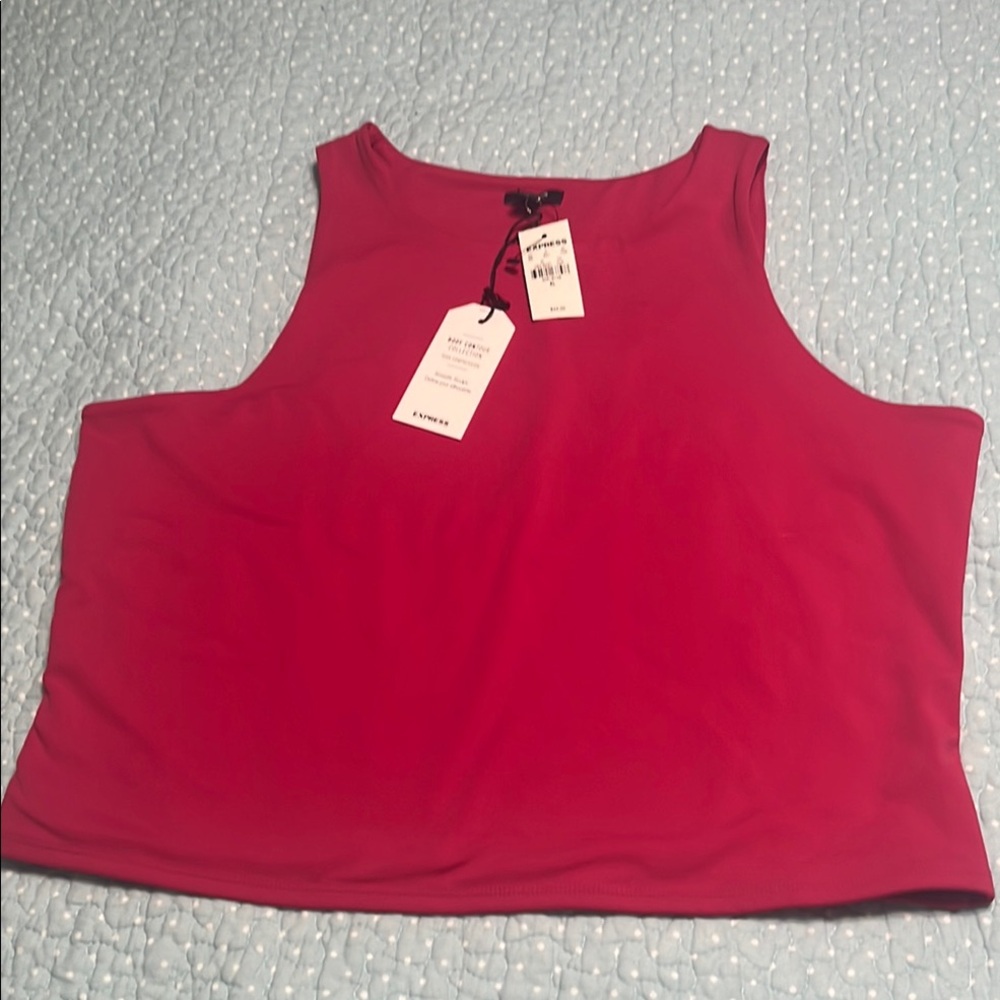 Express Hot pink Boxy Crop Tank Top